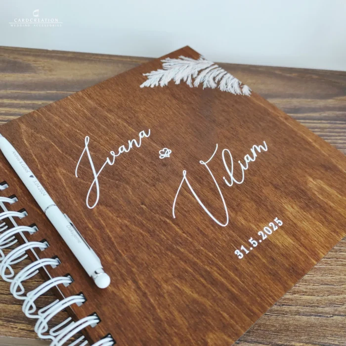 Personalizovaná svadobná kniha hostí s dreveným obalom SK042 - Image 6