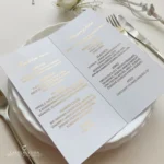Svadobné menu skladacie, zlatý text - Image 4